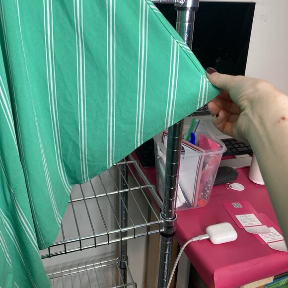 Susan Graver Womens Green Chevron Liquid Knit Dolman Sleeve Top Size 2X Stretchy - Picture 8 of 10